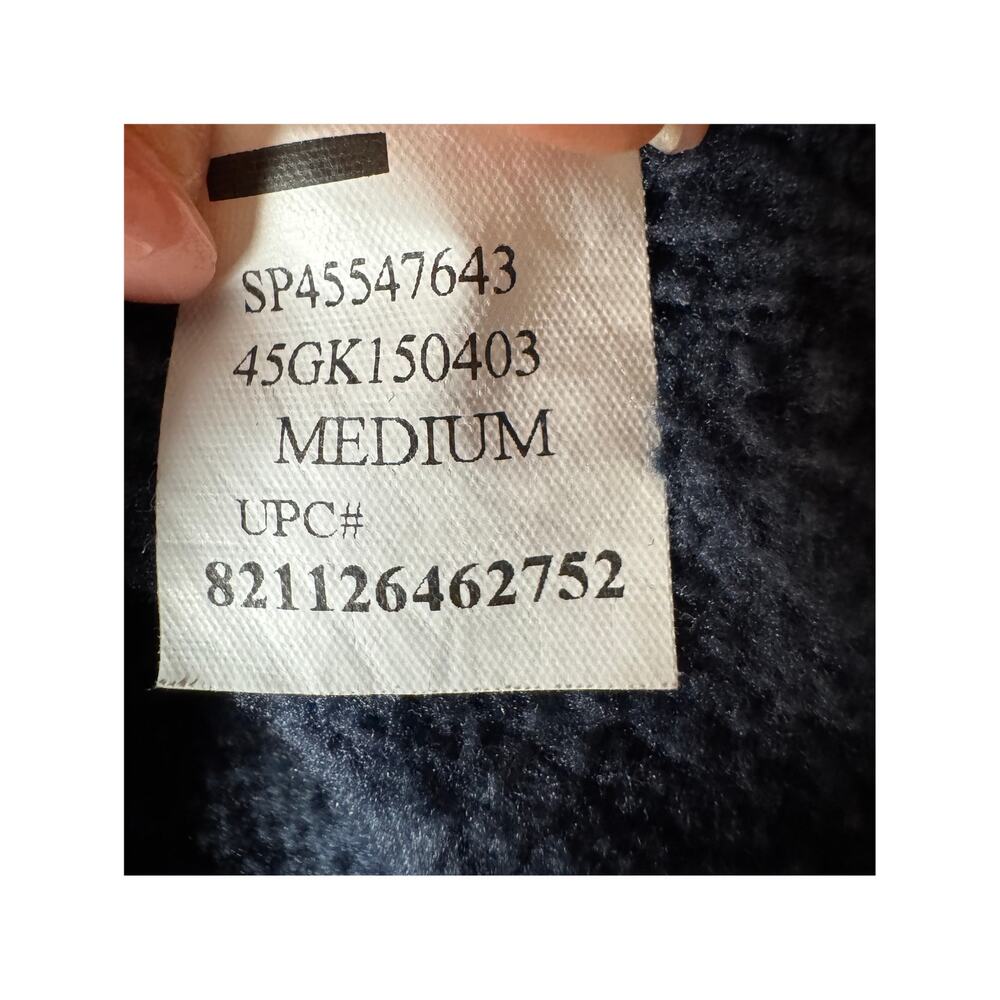 Izod Rugby Quarter Zip Sweater Heathered Blue Medium - Picture 6 of 7